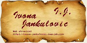 Ivona Jankulović vizit kartica
